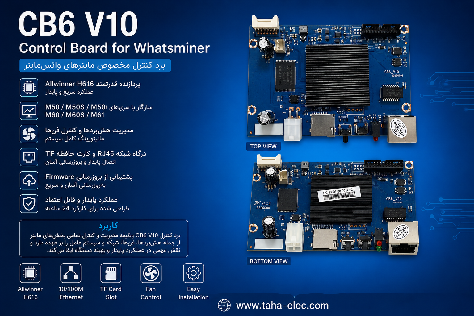 کنترل برد ماینر CB6-V10 کنترل برد ماینر CB6-V10