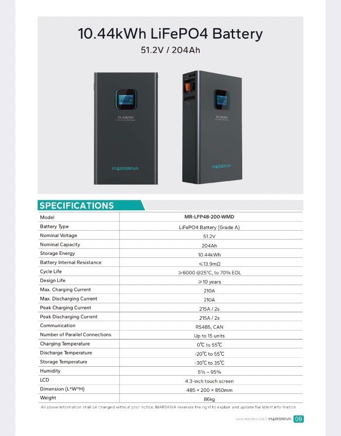 باتری LiFePO4 10.44kWh